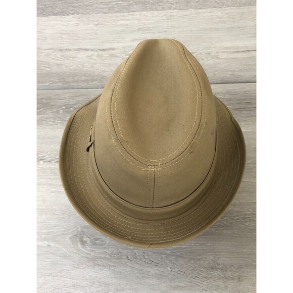 Stetson Fedora Cowboy Hat Mens Size 7 3/8 Brown Solid Polyester Water Repellent - Picture 4 of 10